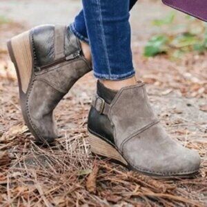 Dansko Shirley suede wedge booties size 38